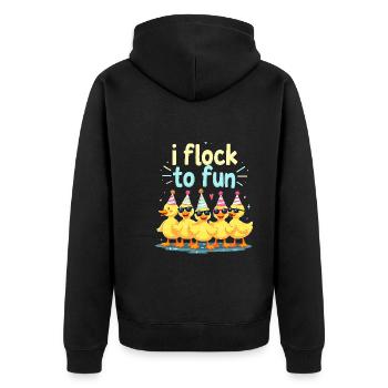 Nutztier-enten-enthusiasten Hinterhof-enten - Unisex Premium Bio Zip Hoodie - Schwarz - Hinten - Nico (187cm)