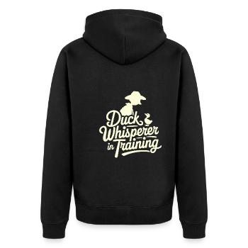 Nutztier-enten-enthusiasten Hinterhof-enten - Unisex Premium Bio Zip Hoodie - Schwarz - Hinten - Nico (187cm)