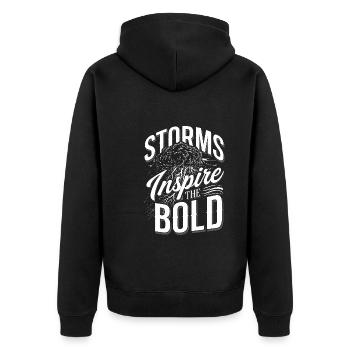 Whimsical Weather Patterns, Whimsical Clouds, Funny - Unisex Premium Organic Zip Hoodie - black - Back - Nico (187cm)