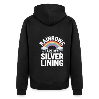 Whimsical Weather Patterns, Whimsical Clouds, Funny - Unisex Premium Organic Zip Hoodie - black - Back - Nico (187cm)