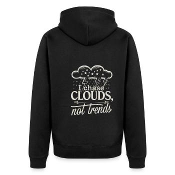 Whimsical Weather Patterns, Whimsical Clouds, Funny - Unisex Premium Organic Zip Hoodie - black - Back - Nico (187cm)
