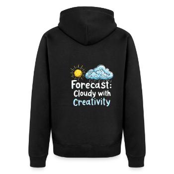 Skurrile Wettermuster, Skurrile Wolken, Lustig - Unisex Premium Bio Zip Hoodie - Schwarz - Hinten - Nico (187cm)