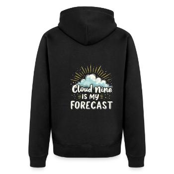 Skurrile Wettermuster, Skurrile Wolken, Lustig - Unisex Premium Bio Zip Hoodie - Schwarz - Hinten - Nico (187cm)