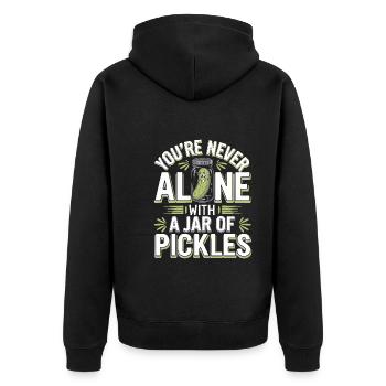 Pickle Lovers Humor Dill-ightful Jokes Funny Food - Unisex Premium Bio Zip Hoodie - Schwarz - Hinten - Nico (187cm)