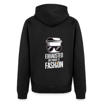 Emotional Burnout Humor Funny Stress Quotes - Unisex Premium Organic Zip Hoodie - black - Back - Nico (187cm)