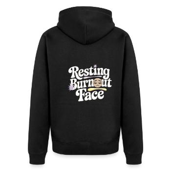 Emotional Burnout Humor Funny Stress Quotes - Unisex Premium Organic Zip Hoodie - black - Back - Nico (187cm)