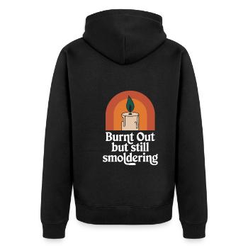 Emotional Burnout Humor Funny Stress Quotes - Unisex Premium Organic Zip Hoodie - black - Back - Nico (187cm)