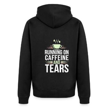Emotional Burnout Humor Funny Stress Quotes - Unisex Premium Organic Zip Hoodie - black - Back - Nico (187cm)