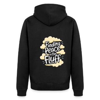Wolkenblick, Entspannender Himmel, Verträumte - Unisex Premium Bio Zip Hoodie - Schwarz - Hinten - Nico (187cm)