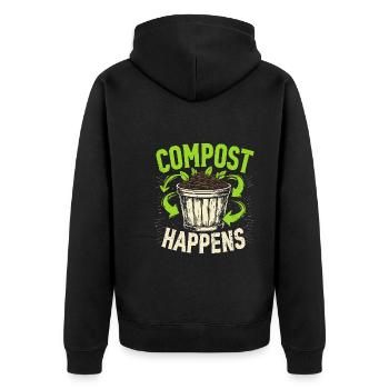 Composting enthusiasts Sustainable gardening - Unisex Premium Organic Zip Hoodie - black - Back - Nico (187cm)