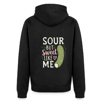 Pickle Lovers Humor Dill-ightful Jokes Funny Food - Unisex Premium Bio Zip Hoodie - Schwarz - Hinten - Nico (187cm)