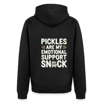 Pickle Lovers Humor Dill-ightful Jokes Funny Food - Unisex Premium Bio Zip Hoodie - Schwarz - Hinten - Nico (187cm)