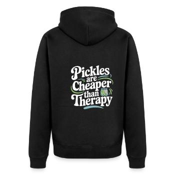 Pickle Lovers Humor Dill-ightful Jokes Funny Food - Unisex Premium Bio Zip Hoodie - Schwarz - Hinten - Nico (187cm)