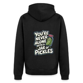 Pickle Lovers Humor Dill-ightful Jokes Funny Food - Unisex Premium Bio Zip Hoodie - Schwarz - Hinten - Nico (187cm)