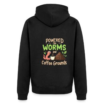Composting enthusiasts Sustainable gardening - Unisex Premium Organic Zip Hoodie - black - Back - Nico (187cm)