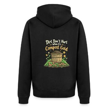 Composting enthusiasts Sustainable gardening - Unisex Premium Organic Zip Hoodie - black - Back - Nico (187cm)