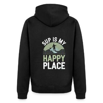 Paddleboarding SUP adventures, water sports in the - Unisex Premium Organic Zip Hoodie - black - Back - Nico (187cm)