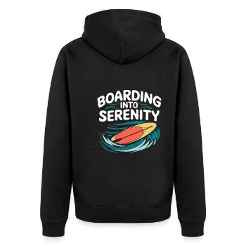 Paddleboarding SUP adventures, water sports in the - Unisex Premium Organic Zip Hoodie - black - Back - Nico (187cm)