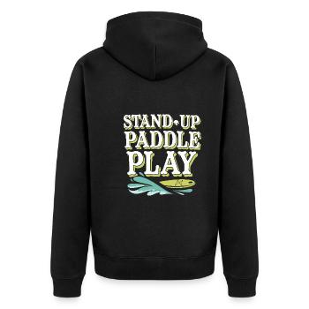 Paddleboarding SUP adventures, water sports in the - Unisex Premium Organic Zip Hoodie - black - Back - Nico (187cm)