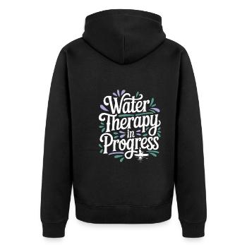 Paddleboarding SUP adventures, water sports in the - Unisex Premium Organic Zip Hoodie - black - Back - Nico (187cm)
