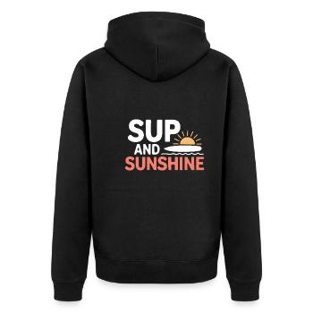 Paddleboarding SUP adventures, water sports in the - Unisex Premium Organic Zip Hoodie - black - Back - Nico (187cm)