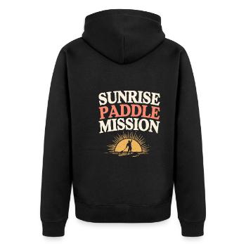 Paddleboarding SUP adventures, water sports in the - Unisex Premium Organic Zip Hoodie - black - Back - Nico (187cm)