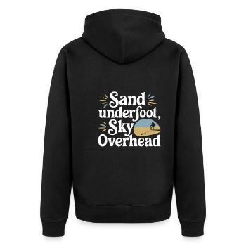Desert wanderers, rugged trails and dry - Unisex Premium Organic Zip Hoodie - black - Back - Nico (187cm)