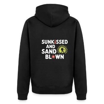 Desert wanderers, rugged trails and dry - Unisex Premium Organic Zip Hoodie - black - Back - Nico (187cm)