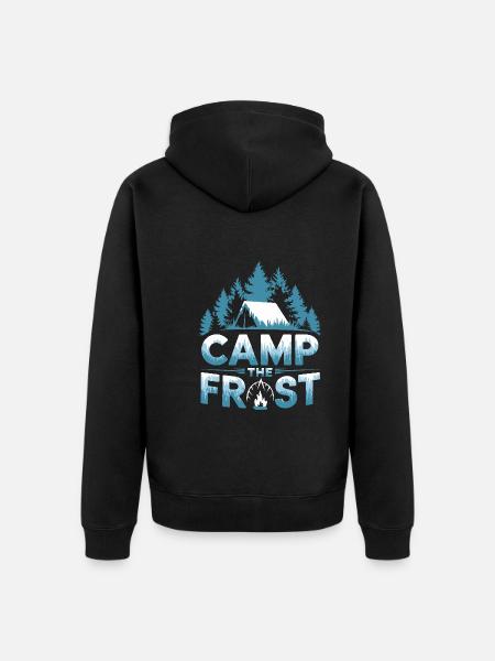 Winter Camper Snow Camping Adventure - Unisex Premium Organic Zip Hoodie - black
