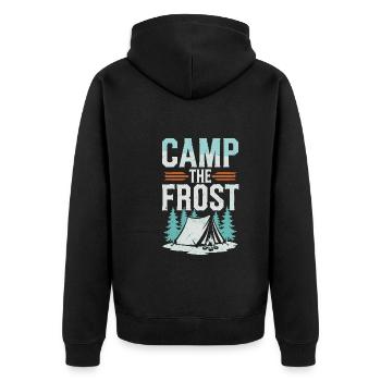 Winter Camper Snow Camping Adventure - Unisex Premium Organic Zip Hoodie - black - Back - Nico (187cm)