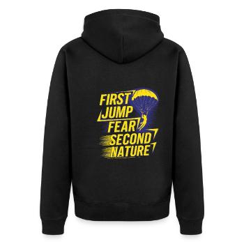Parachutisme Débutants Aventure Nerfs - Veste à capuche bio Premium Unisexe - noir - Dos - Nico (187cm)
