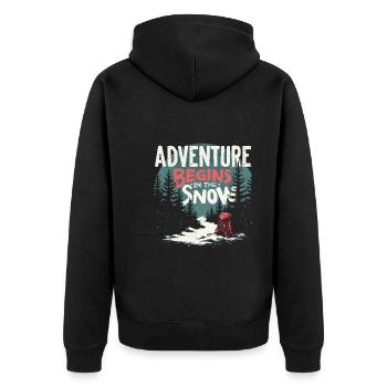 Winter Camper Snow Camping Adventure - Unisex Premium Organic Zip Hoodie - black - Back - Nico (187cm)