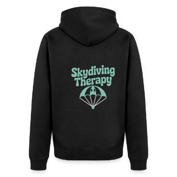 Skydiving Beginners Adventure Nerves - Unisex Premium Organic Zip Hoodie - black - Back - Nico (187cm)
