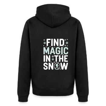 Winter Camper Snow Camping Adventure - Unisex Premium Organic Zip Hoodie - black - Back - Nico (187cm)