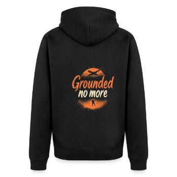 Skydiving Beginners Adventure Nerves - Unisex Premium Organic Zip Hoodie - black - Back - Nico (187cm)