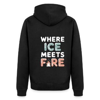 Winter Camper Snow Camping Adventure - Unisex Premium Organic Zip Hoodie - black - Back - Nico (187cm)