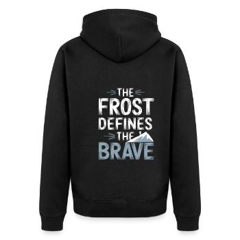 Winter Camper Snow Camping Adventure - Unisex Premium Organic Zip Hoodie - black - Back - Nico (187cm)