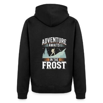Winter Camper Snow Camping Adventure - Unisex Premium Organic Zip Hoodie - black - Back - Nico (187cm)