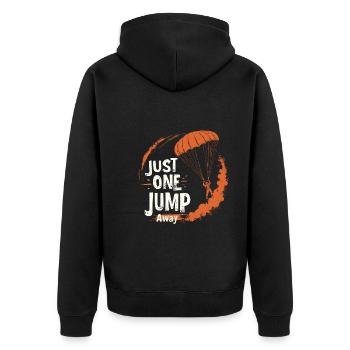 Skydiving Beginners Adventure Nerves - Unisex Premium Organic Zip Hoodie - black - Back - Nico (187cm)