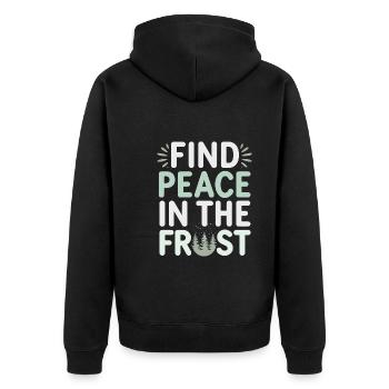 Winter Camper Snow Camping Adventure - Unisex Premium Organic Zip Hoodie - black - Back - Nico (187cm)