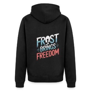 Winter Camper Snow Camping Adventure - Unisex Premium Organic Zip Hoodie - black - Back - Nico (187cm)