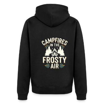 Winter Camper Snow Camping Adventure - Unisex Premium Organic Zip Hoodie - black - Back - Nico (187cm)