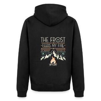 Winter Camper Snow Camping Adventure - Unisex Premium Organic Zip Hoodie - black - Back - Nico (187cm)