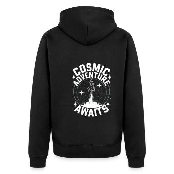 Spieler Mit Weltraumthemen Cosmic Gaming Sci-fi - Unisex Premium Bio Zip Hoodie - Schwarz - Hinten - Nico (187cm)