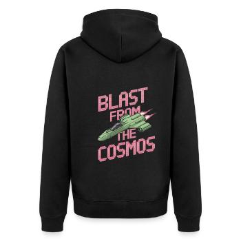 Spieler Mit Weltraumthemen Cosmic Gaming Sci-fi - Unisex Premium Bio Zip Hoodie - Schwarz - Hinten - Nico (187cm)