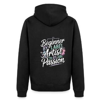 Creative Hobby For Beginners In The - Unisex Premium Organic Zip Hoodie - black - Back - Nico (187cm)