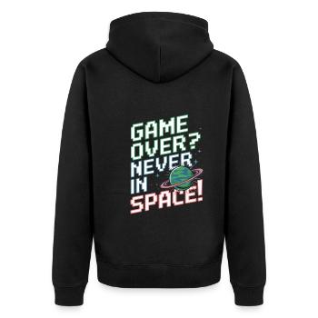 Spieler Mit Weltraumthemen Cosmic Gaming Sci-fi - Unisex Premium Bio Zip Hoodie - Schwarz - Hinten - Nico (187cm)