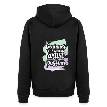 Creative Hobby For Beginners In The - Unisex Premium Organic Zip Hoodie - black - Back - Nico (187cm)