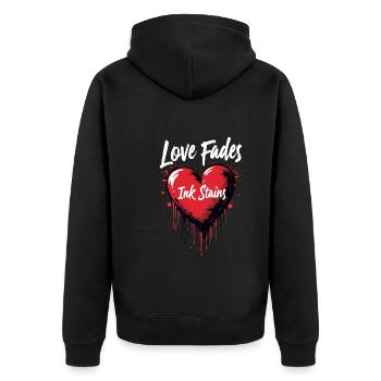 Grunge Saint-Valentin Sombre Romance Amour énervé - Veste à capuche bio Premium Unisexe - noir - Dos - Nico (187cm)