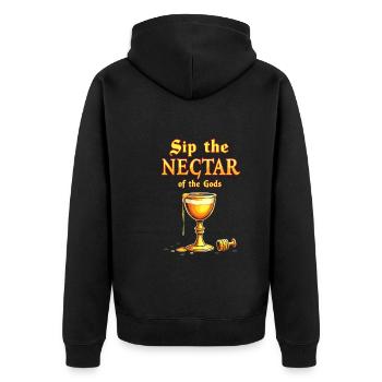 Met-liebhaber, Honigwein-enthusiasten, Craft-mead - Unisex Premium Bio Zip Hoodie - Schwarz - Hinten - Nico (187cm)